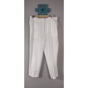 Ralph Lauren Black Label White 100% Linen Pants Travelwear Resortwear Size16